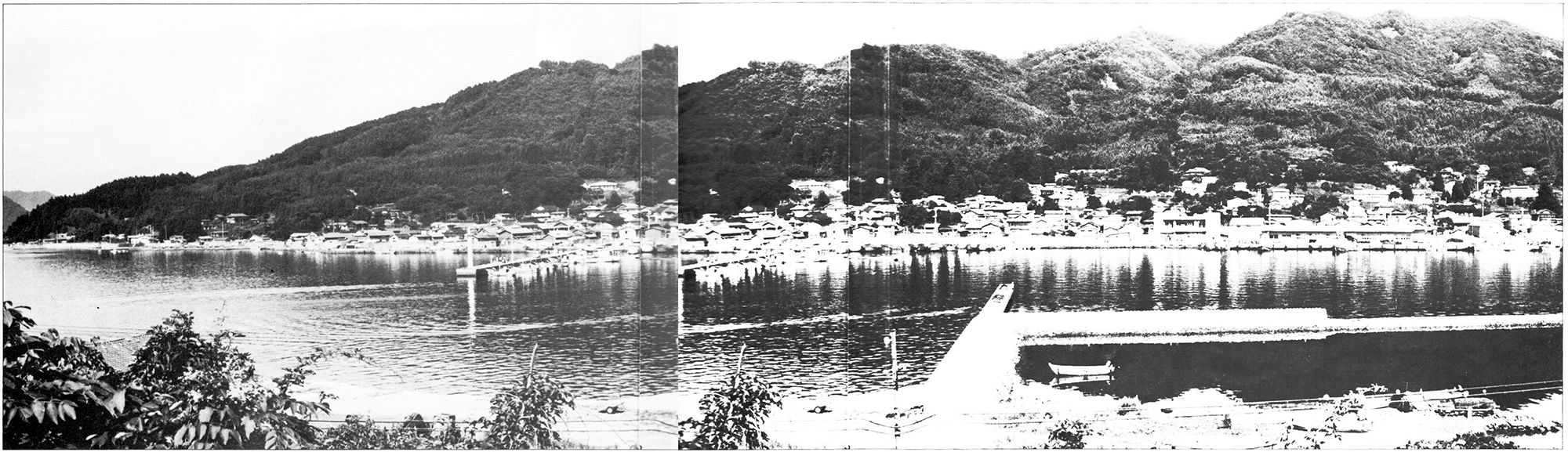 巡航船が運行している大浦地区、山田、大浦の写真