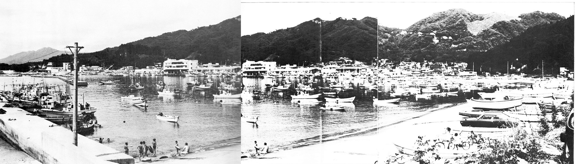 荒神社方面から見た田の浜地区の写真