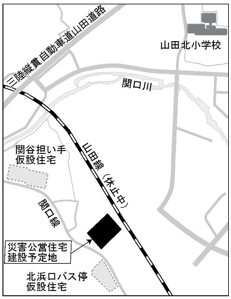 北浜団地建設予定地図